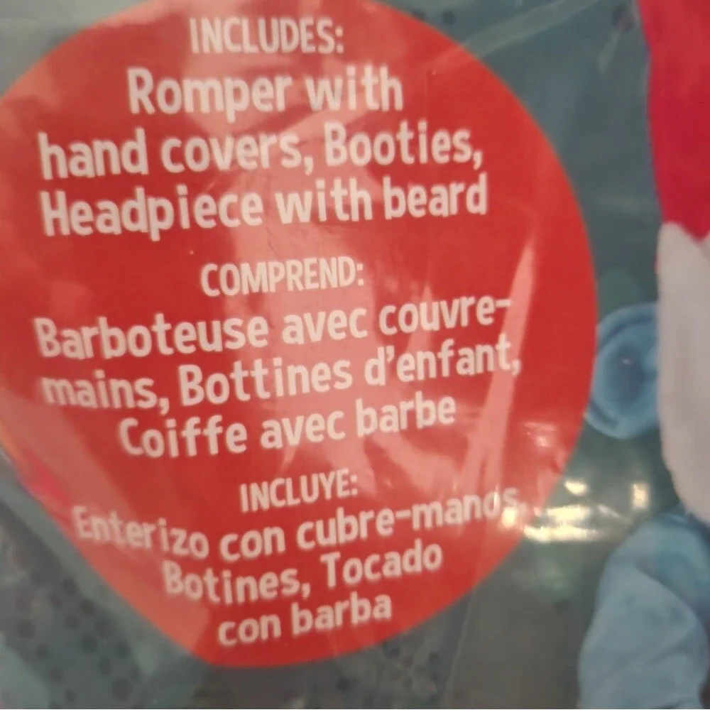 Rubies Smurfs Papa Costume‎ Red Pants Blue Shirt Hat Gloves Size 2T Halloween
